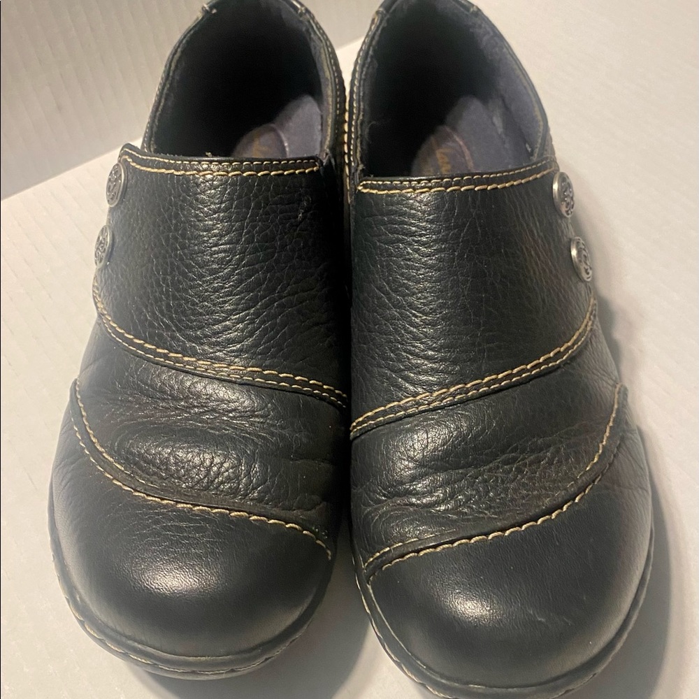 COPY - Clarks Bendables Loafers Navy Blue Pebble Leather 62921 Comfort Shoes Si…